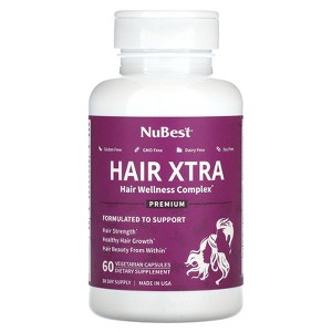 NuBest Hair Xtra, 60 Vegetarian Capsules - 1 of 2