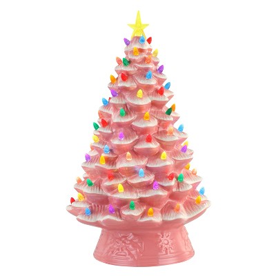 Mr. Christmas Nostalgic Ceramic Led Christmas Tree - Pink - 18