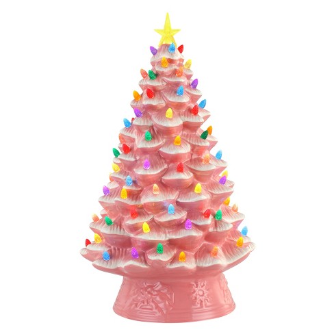 Mr. Christmas Nostalgic Ceramic Led Christmas Tree - Pink - 18" : Target