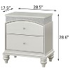 Gulches Transitional 2 Drawer Nightstand Platinum Finish, Felt Lined Top Drawer, Safety Stops for Bedside Essentials - 2 of 4
