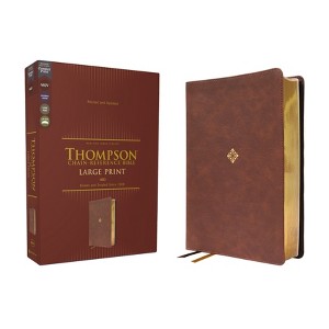 Nkjv, Thompson Chain-Reference Bible, Large Print, Leathersoft, Brown, Red Letter, Comfort Print - by  Zondervan (Leather Bound) - 1 of 1