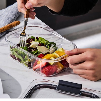 Clear Plastic Meal Prep Containers with Divided Storage, Set of 5