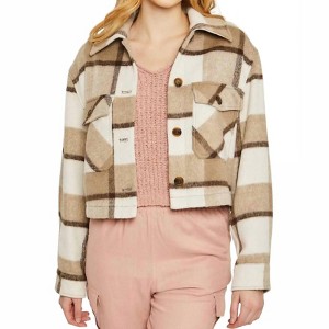 Women's Plaid Crop Jacket - LTX Sportswear L - 1 of 3