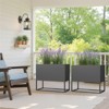 Wooakway Outdoor/Indoor/Decor Metal Elevated Raised Garden Bed Planter Box Planter Pots Cachepot Nursery Pot - 2 of 4