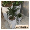 LeisureMod Crete 4-PC Set Tapered Round Stone Planters with Drainage Holes & Weather-Resistant Cover for Indoor and Outdoor Patio Herb Garden - 4 of 4