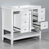 36 Inch Bathroom Vanity with Ceramic Sink, Solid Wood Cabinet, Adjustable Shelf, and Open Bottom Storage,freestanding vanity - 4 of 4
