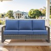 Buenhomino Patio Couch with High Back, 75" 3 Seats Outdoor Sofa, All Weather PE Wicker Couch with 4-inch Cushion for Porch, Backyard, Balcony, Deck - 2 of 4