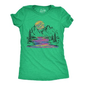 Womens Funny T Shirts Rainbow River Cool Nature Graphic Tee For Ladies - Crazy Dog Women's T Shirt - 1 of 4