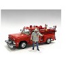 "Firefighters" 6 piece Figure Set (4 Males, 1 Dog, 1 Accessory) for 1/18 Scale Models by American Diorama - 2 of 4