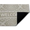 Stupell Industries Green Damask Welcome Printed Outdoor Door Mat, design by Tim Coffey, 18"x30" - 2 of 4