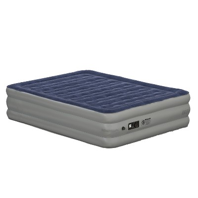 Emma and Oliver 18 Inch Raised Inflatable Air Mattress With Internal Electric Pump
