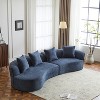 Christopher Knight Home Hailey 126“ Modern Boucle Upholstered 5 Seater Curved Sectional Sofa with Pillows - 2 of 4
