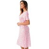 Just Love Womens Short Sleeve Nightgown  - Sleep Dress with Bow -  Pink - Paisley 2X - 2 of 3