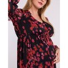 Women's V-Neck Long Sleeve Tiered Maxi Dress | Motherhood Maternity - 4 of 4