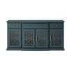 NicBex 59.75" Classic 4-Doors Sideboard,Kitchen Storage Cabinets with Glass Doors and 3 drawers for Kitchen and Dining Room,Black/Teal/White - 4 of 4