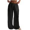 Clearlove Womens Linen Pants Wide Leg Loose Cotton Swimsuit Coverups Summer Pants Beach Vacation Outfits - 4 of 4