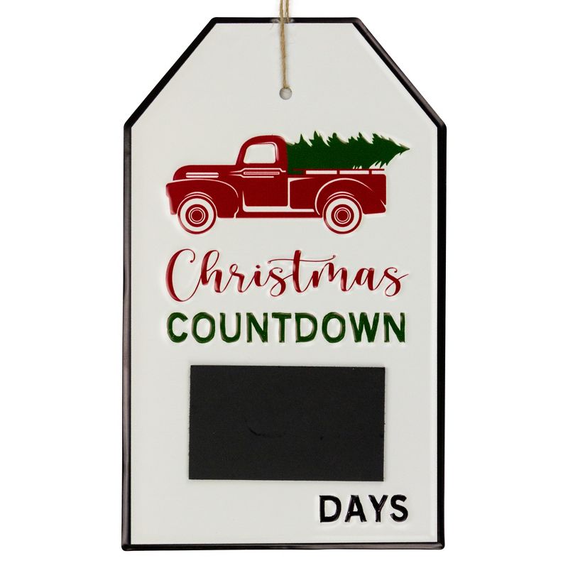 Northlight 13" Gift Tag Shaped Christmas Countdown Chalkboard Wall Decor, 2 of 5