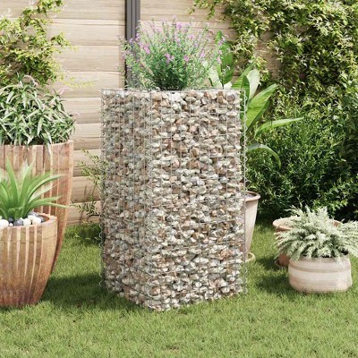 vidaXL Gabion Raised Bed Silver Galvanized steel Heavy Weight Endurance