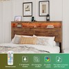 Queen Size Wood Platform Bed with Storage LED Light Headboard and Two USB Ports for Bedroom or Apartment - 4 of 4