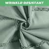 LunaLulinlk Boho Fabric Shower Curtain Green Striped Polyester Bathroom Shower Curtains - 4 of 4