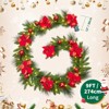 24-Inch Pre-Lit Christmas Wreath with Warm White LED Lights, Frosted Pine Cones, Indoor Outdoor Holiday Door Decor - 2 of 4