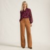 Lands' End Women's Corduroy High Rise Wide Leg Top Stitch Trousers - 4 of 4