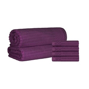 Modern Ribbed Cotton  Assorted Towel Set by Blue Nile Mills - 1 of 4