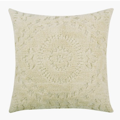 Rio 100% Cotton Soft & Breathable Chenille Tufted Floral Stripes Design Pillow Shams, Luxurious All-Season, Machine Washable