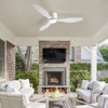 Ludomide 52 In. Modern White Ceiling Fans With Lights, Low Profile Flush Mount Ceiling Fan With Remote&Wall  Control For Living Room Bedroom - 2 of 4