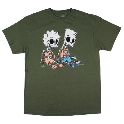 The Simpsons Men's Bart and Lisa Skeletons Tree House Of Horrors T-Shirt