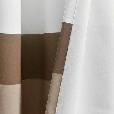 Neutral Color Block Light Filtering Grommet Drapes, 84" x 52"