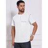INSPIRE CHIC Men's Crew Neck with Pocket Short Sleeve Button Down Henley T-Shirt - 4 of 4
