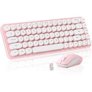 i68 Wireless Typewriter Keyboard and Mouse Combo, 2.4GHz Cordless Connection, Retro Aesthetic Round Keycaps for Tablet, Phone, PC and Win/Mac/Android - 1 of 4