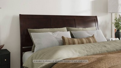 Portland Full Light Toffee Solid Wood Sleigh Headboard