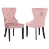 WestinTrends  Velvet Upholstered Tufted Dining Chairs (Set of 2) - 3 of 4