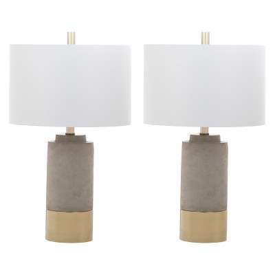 (Set of 2) 24" Bron Table Lamp Gray (Includes CFL Light Bulb) - Safavieh