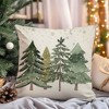 Christmas Tree Pillow Covers 18x18 Inch Set of 2 Farmhouse Christmas Decor Winter - 4 of 4