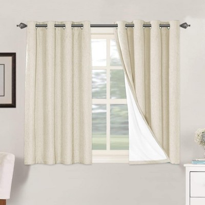 H.Versailtex Linen 100% Blackout Curtains Thermal Insulated Linen Drapes, Grommet White Liner Sold of 2 Panels