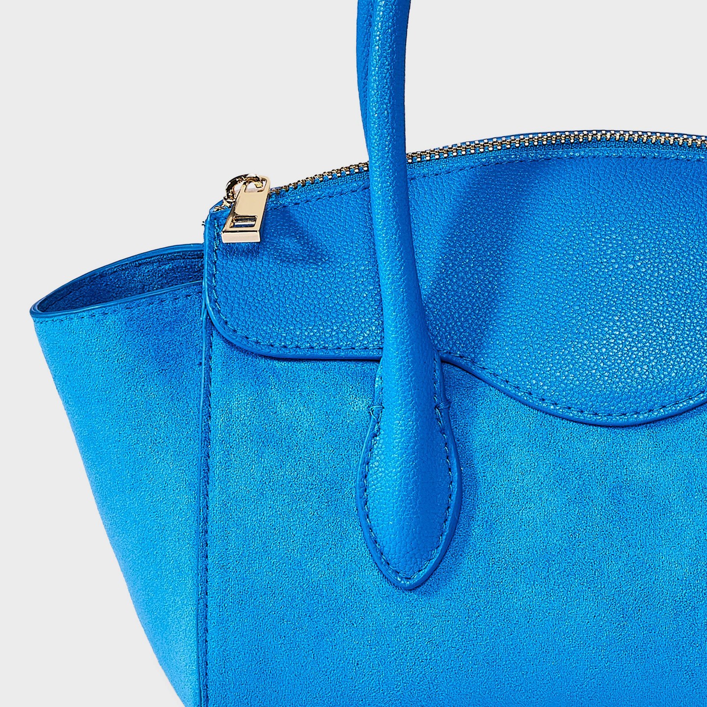 Сумка A New Day Faux Suede Small Winged Satchel, цвет: Синий — фото 5