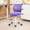 Costway Height-adjustable Ergonomic Kids Chair Breathable Mesh Desk Chair w/ Wheels Mobile Comfortable School Chair for Kids Room Purple - 2 of 4