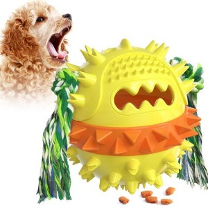 Cesicia Pet Supplies Vocal Dog Toy Leaking Food Ball, Yellow&Blue - 1 of 4
