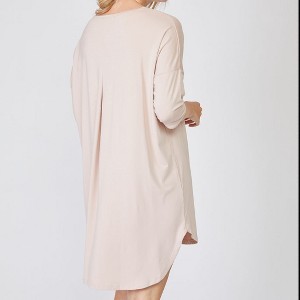 Pure Fiber Women's Rayon Bamboo 3/4 Sleeve Nightshirt - 1 of 4