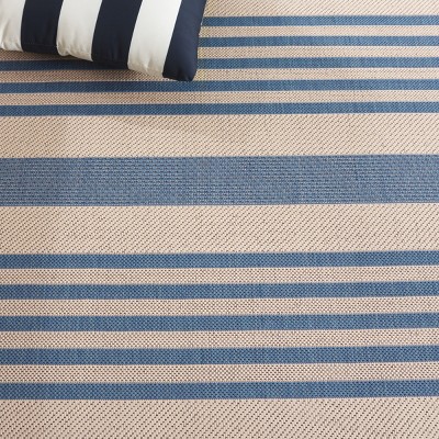 Gaylene 4' x 6' Blue and Beige Synthetic Rectangle Rug