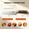 imarku Santoku Knife, 7 inch Kitchen Knife Sharp Cooking Knife Japanese Chef Knife - German HC Stainless Steel, Ergonomic Pakkawood Handle, Orange - 3 of 4