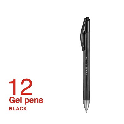 Staples Sonix Retractable Gelink Pens Medium Point Black Dozen (13561