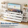 TV Stands Dresser with 9 Fabric Drawers, Large Entertainment Center with 2 Industrial 4-Tier Storage Shelves,  Modern TV Console Cabinet - 2 of 4