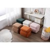 Upholstered Ottoman S-shape Makeup Vanity Stool Footstool, Velvet/Teddy - ModernLuxe - 2 of 4
