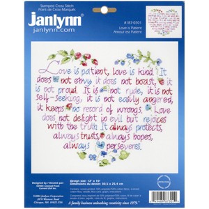 Janlynn Stamped Cross Stitch Kit 12"X10"-Love Is Patient - 1 of 2