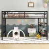 Twin Size Metal Loft Bed with Storage Shelf, Easy Climbing Ladder and Guardrails for Kids - 2 of 4