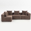 Whisen 3-Seat Modular Sectional Sofa, All-Foam Compressed Deep-Seat Couch with Textured Chenille, Tool-Free Assembly - 3 of 4